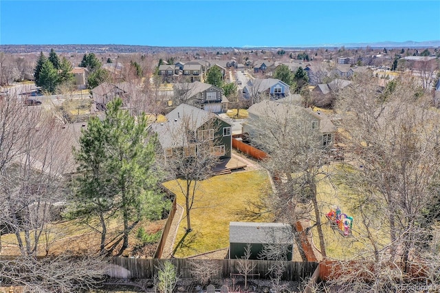 aerial view featuring a residential view