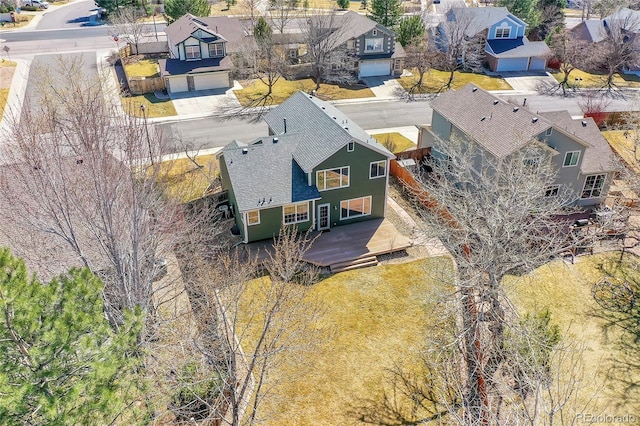 drone / aerial view with a residential view