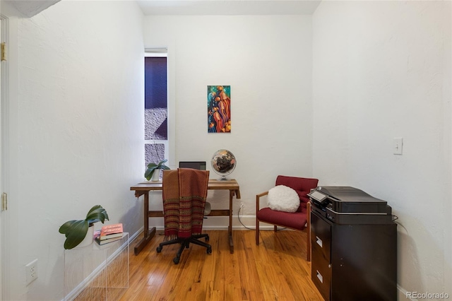 sitting room featuring light hardwood / wood-style floors