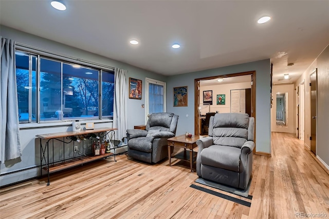 living room featuring light hardwood / wood-style flooring