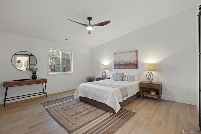 3025 Ivanhoe St, Denver, CO 80207 - bedroom featuring light wood-style flooring and ceiling fan