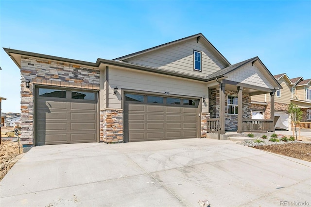 view of front of house with a garage