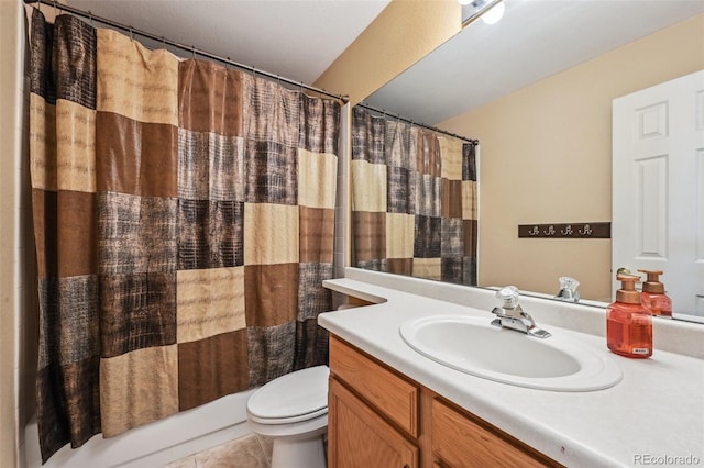 11565 Decatur St Unit 7D, Denver, CO 80234 - full bathroom with vanity, toilet, and tile patterned flooring