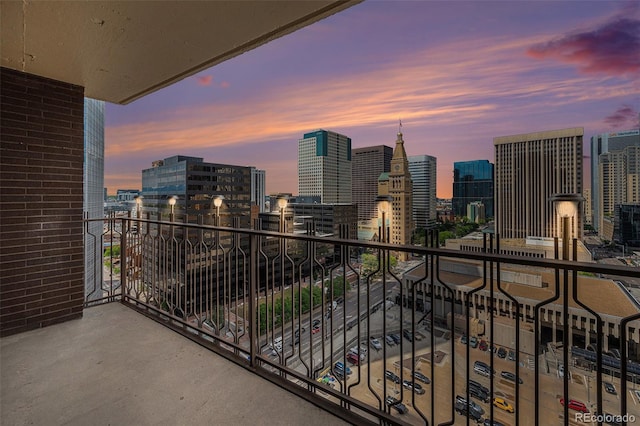 1020 15th St Unit 18I, Denver, CO 80202 - balcony at dusk featuring a city view