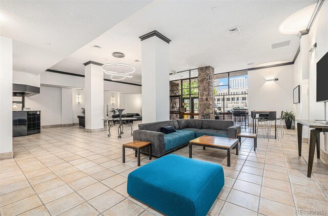 1020 15th St Unit 18I, Denver, CO 80202 - lobby with a textured ceiling and ornamental molding