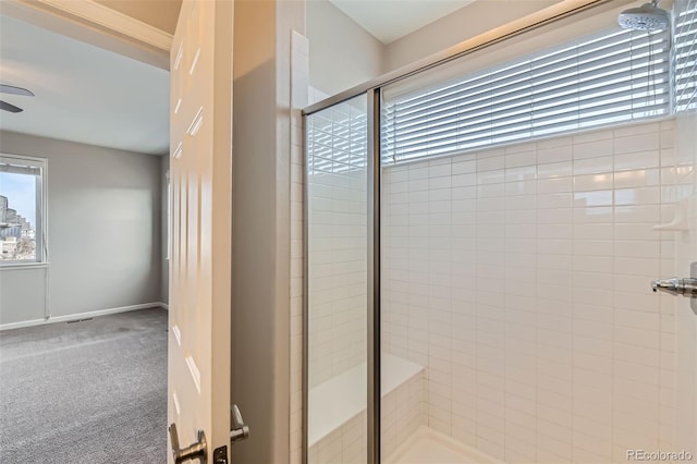 bathroom with an enclosed shower