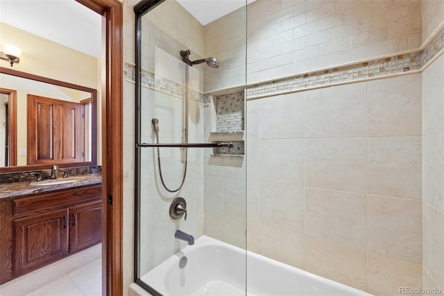 full bath featuring shower / bath combination and vanity