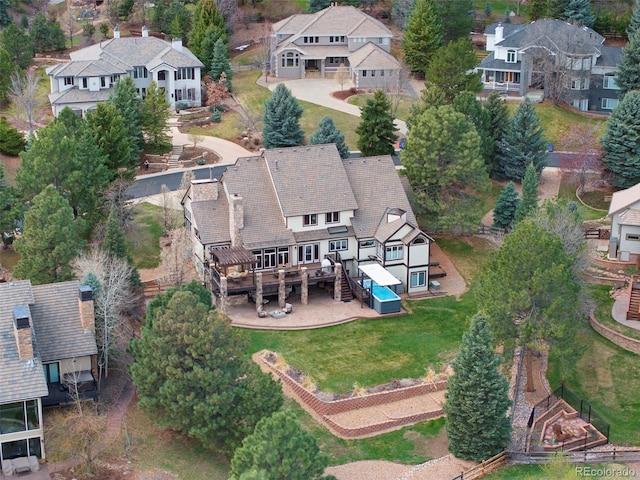 drone / aerial view featuring a residential view