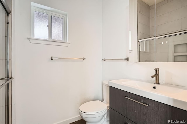 336 E 1st Ave Unit 200, Denver, CO 80203 - bathroom with vanity and an enclosed shower
