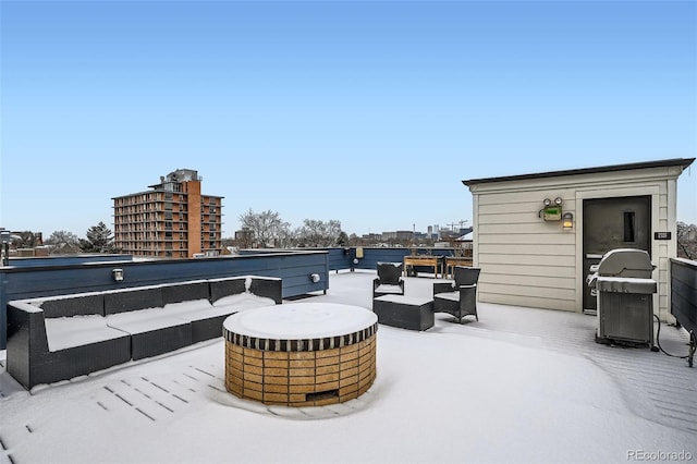 336 E 1st Ave Unit 200, Denver, CO 80203 - view of patio featuring an outdoor living space