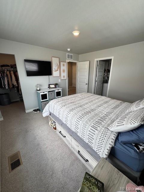 1353 Reynolds St Unit 5A, Fort Lupton, CO 80621 - bedroom with a walk in closet, a closet, baseboards, and carpet floors