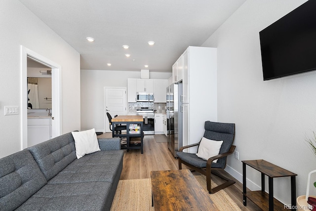 living room featuring light hardwood / wood-style floors