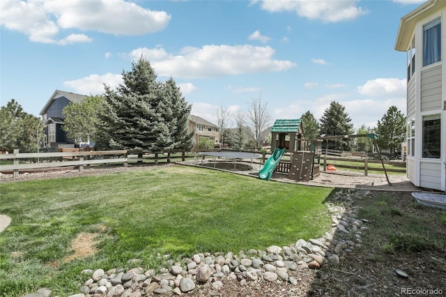 view of yard featuring a playground