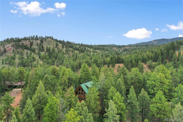2255 Spruce Rd, Woodland Park, CO 80863 - view of mountain backdrop with a heavily wooded area
