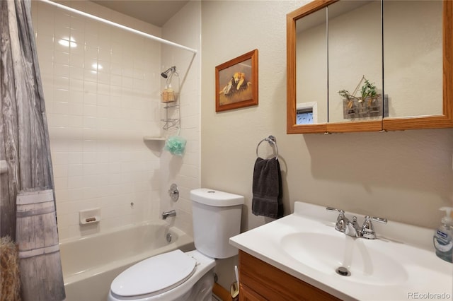 2255 Spruce Rd, Woodland Park, CO 80863 - bathroom featuring shower / bath combination with curtain and vanity