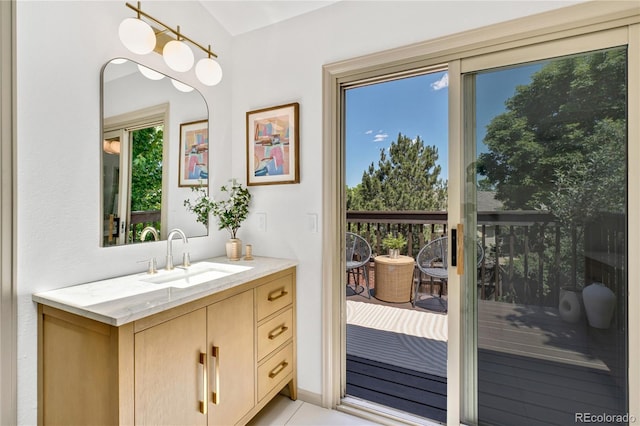 10016 Teton Ct, Lone Tree, CO 80124 - bathroom with vanity and tile patterned flooring