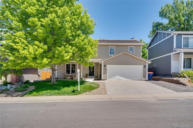 10016 Teton Ct, Lone Tree, CO 80124 - view of front of property featuring a garage, concrete driveway, and a front yard