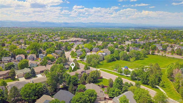 10016 Teton Ct, Lone Tree, CO 80124 - aerial view of residential area featuring a mountainous background
