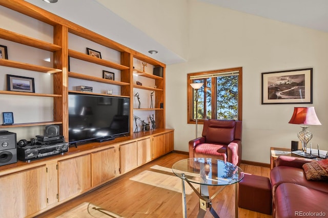 living room featuring light hardwood / wood-style floors