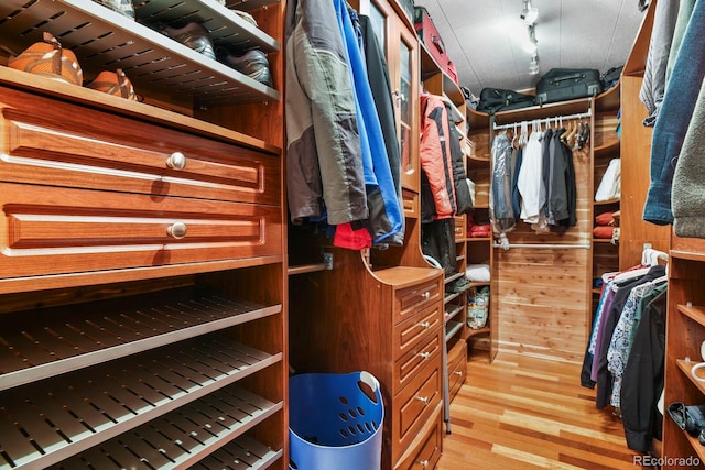 walk in closet featuring hardwood / wood-style floors