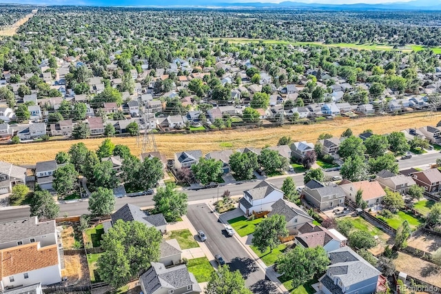 bird's eye view featuring a residential view