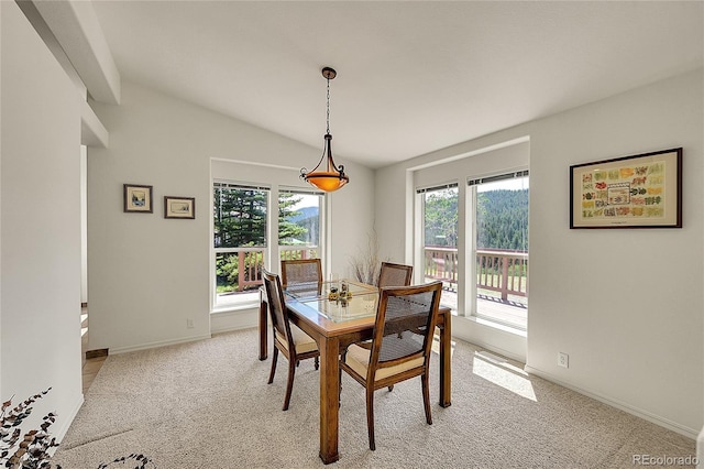 153 Gold Run Trl, Idaho Springs, CO 80452 - dining space with vaulted ceiling and light colored carpet