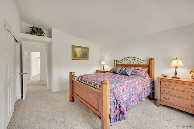 153 Gold Run Trl, Idaho Springs, CO 80452 - bedroom featuring lofted ceiling, light colored carpet, and a closet