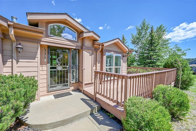153 Gold Run Trl, Idaho Springs, CO 80452 - property entrance with a wooden deck