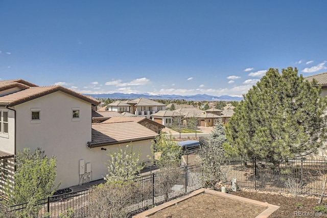 mountain view with a residential view