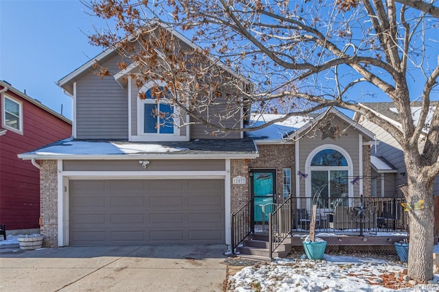 view of front of home with a garage