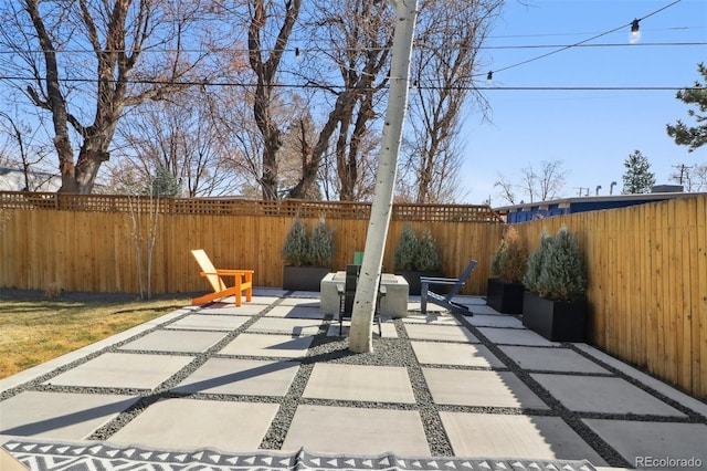 view of patio / terrace with a fenced backyard