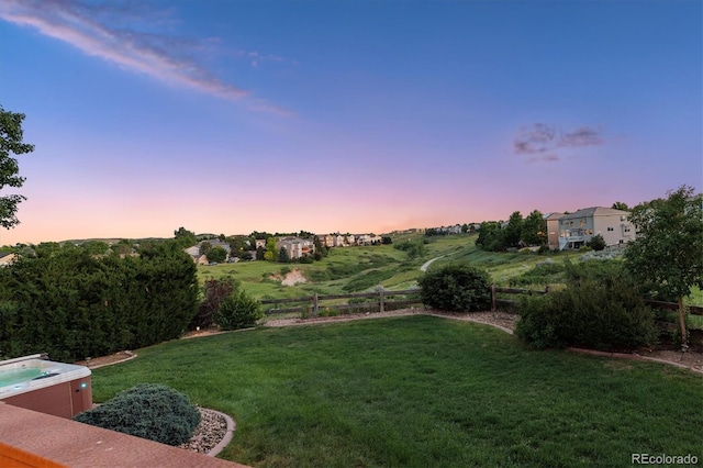 10085 Charissglen Ct, Highlands Ranch, CO 80126 - view of yard with a hot tub
