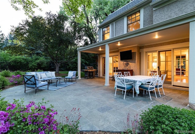 1512 Cottonwood Ln, Greenwood Village, CO 80121 - view of patio / terrace with an outdoor hangout area, grilling area, and outdoor dining area