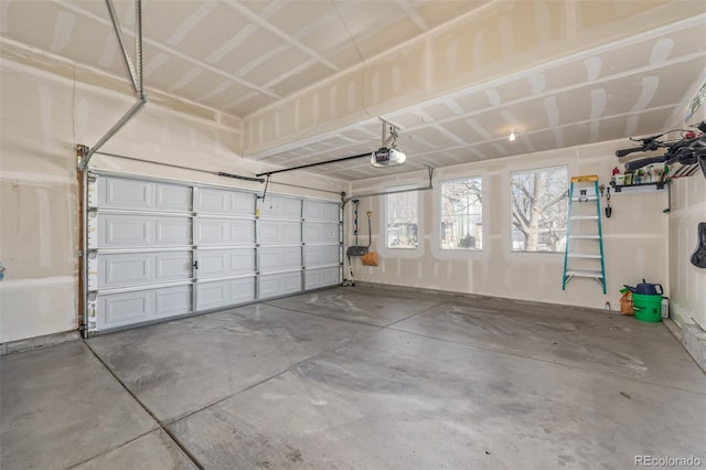 garage featuring a garage door opener