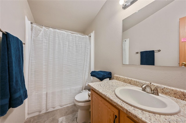 5520 Coyote Ln, Peyton, CO 80831 - full bath with vanity, shower / tub combo, and tile patterned floors