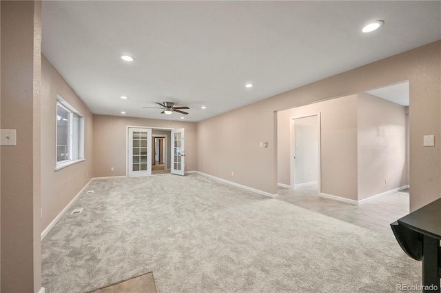5520 Coyote Ln, Peyton, CO 80831 - empty room with light colored carpet, recessed lighting, and ceiling fan