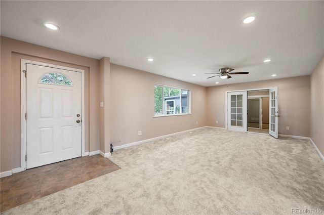 5520 Coyote Ln, Peyton, CO 80831 - foyer entrance with carpet floors, recessed lighting, and ceiling fan