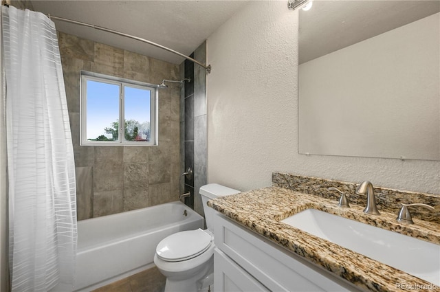 5520 Coyote Ln, Peyton, CO 80831 - bathroom featuring vanity, shower / bath combo, and a textured wall