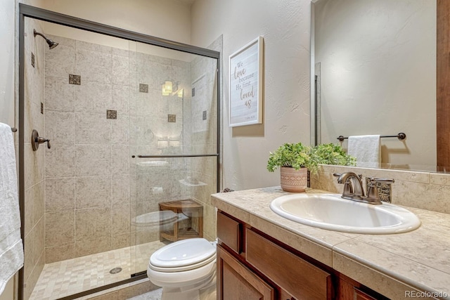 1250 Cottontail Trl, Woodland Park, CO 80863 - bathroom with vanity and a shower stall