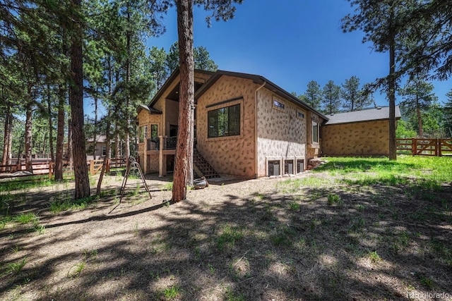 1250 Cottontail Trl, Woodland Park, CO 80863 - rear view of property with stairs