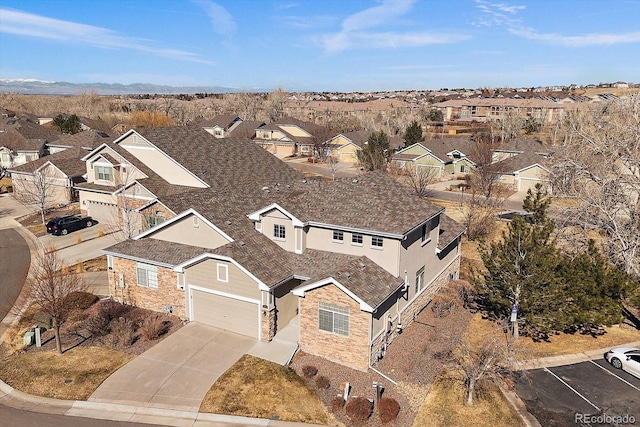 bird's eye view with a residential view