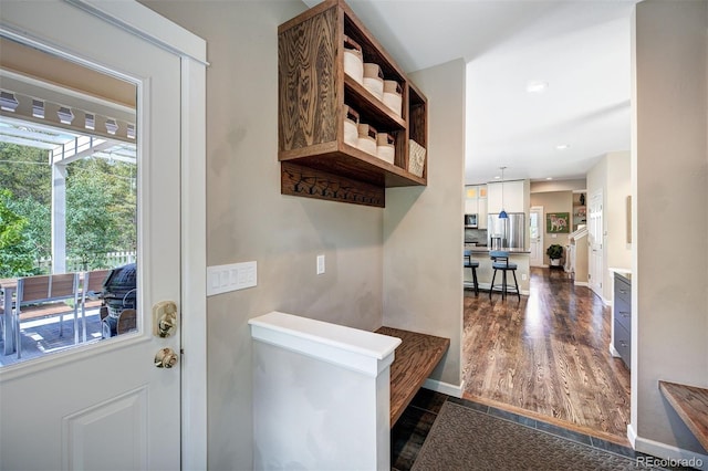 17 Meadow Lark Grn, Breckenridge, CO 80424 - hall with dark wood finished floors and recessed lighting