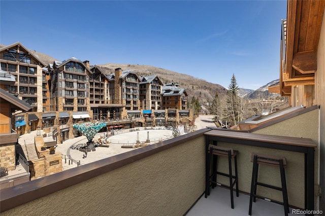 balcony with a mountain view