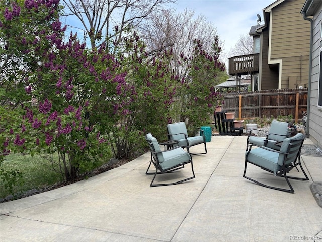 view of patio / terrace with fence