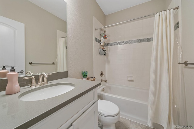 14589 Hagus Pl, Parker, CO 80134 - full bath with vanity, shower / bath combo with shower curtain, and toilet