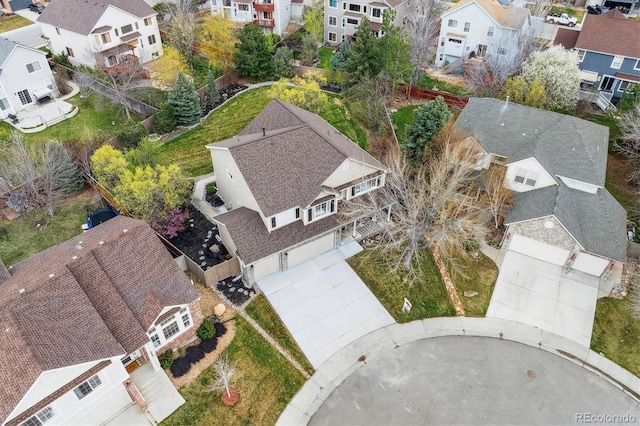 bird's eye view featuring a residential view