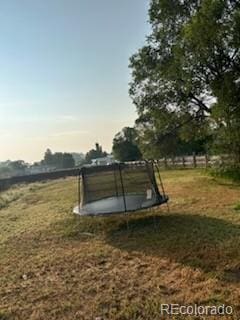 exterior space featuring a trampoline