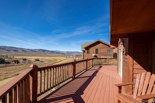 deck featuring a mountain view