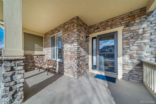 view of patio featuring covered porch