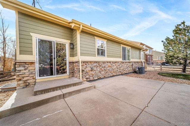 exterior space featuring a patio and central AC unit